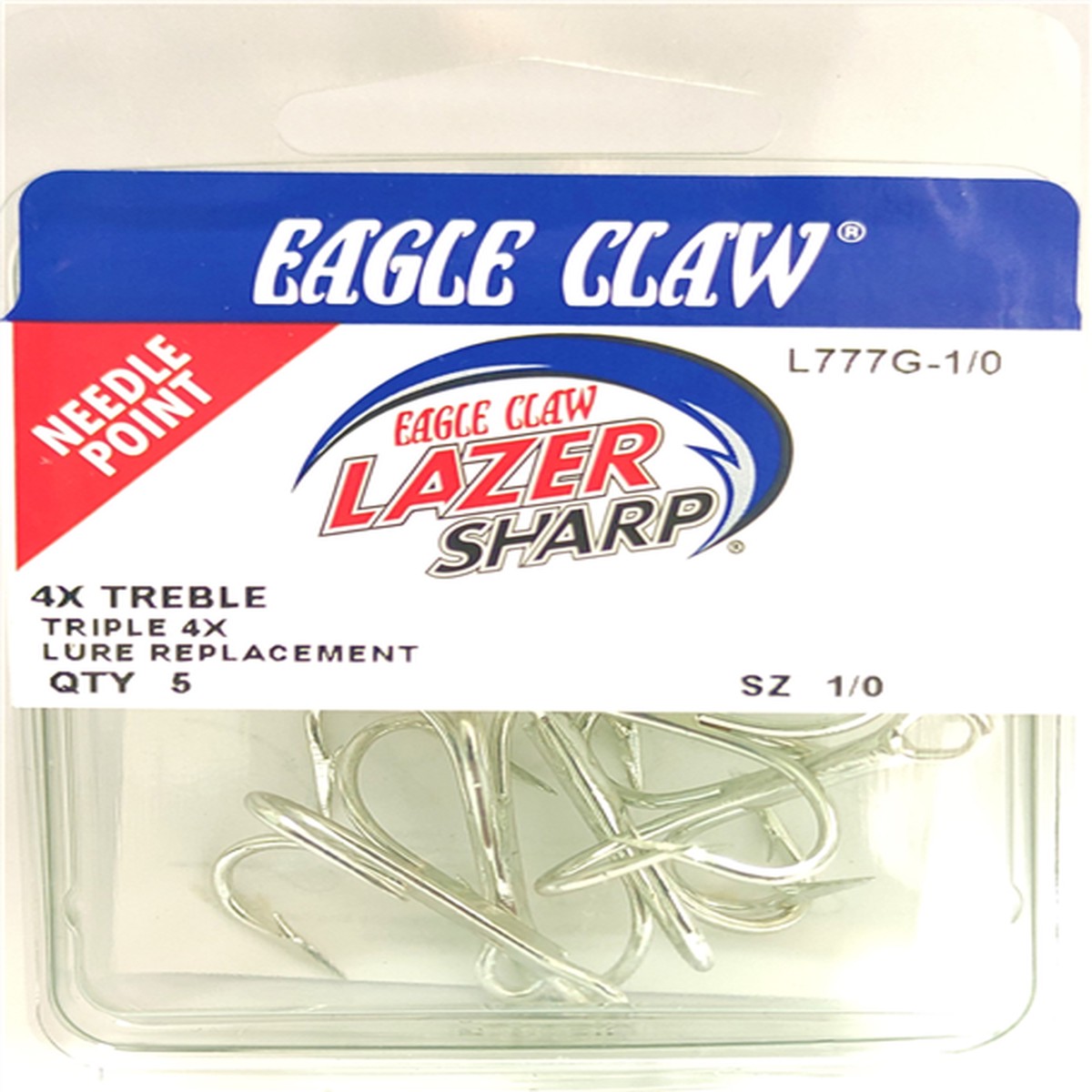 Anzuelo Eagle Claw Triple 4X Lazer L777G