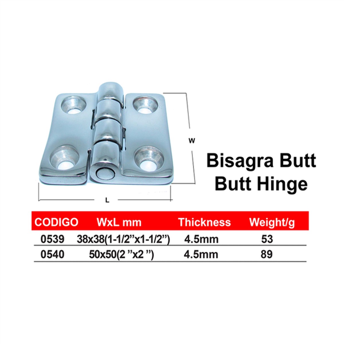 Bisagra Butt Panama East