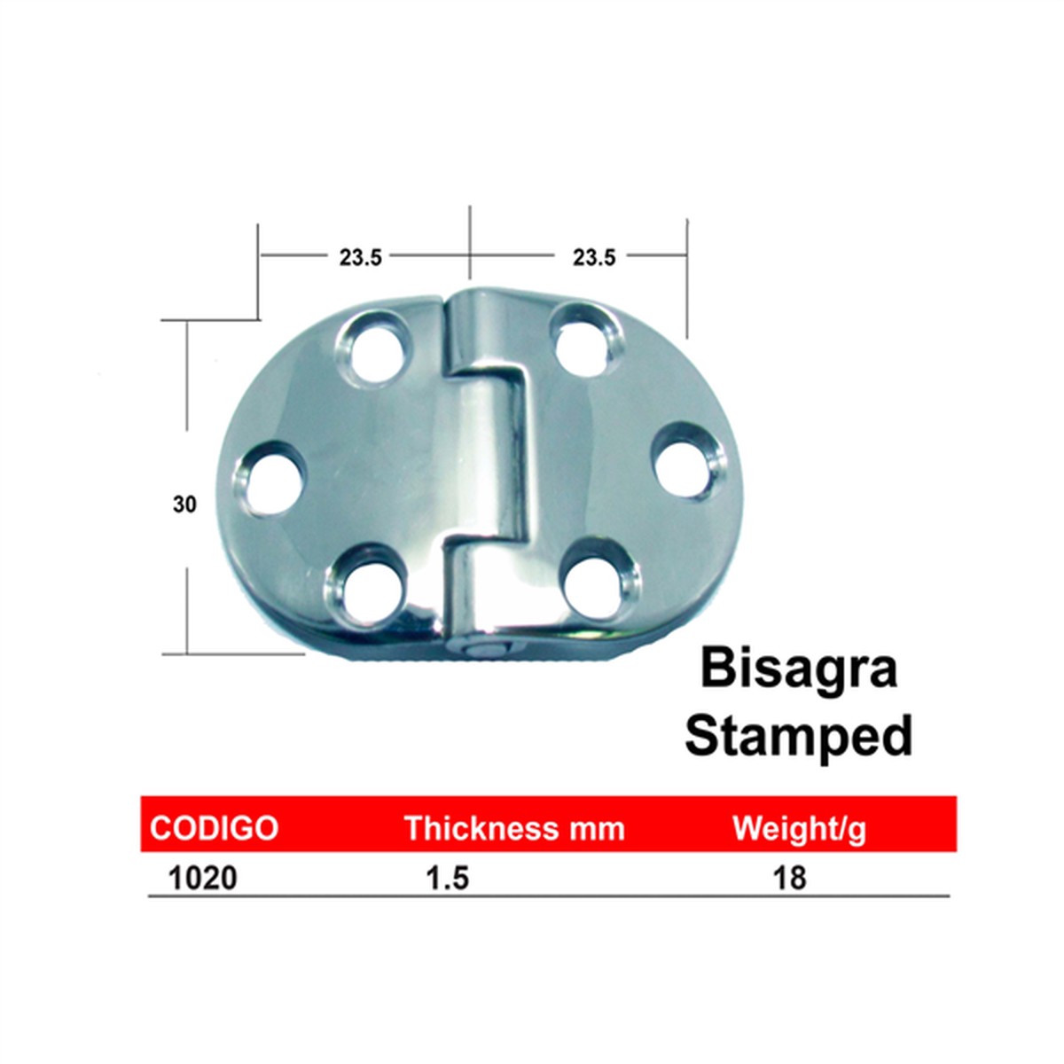 Bisagra Sellada Panama East Redonda