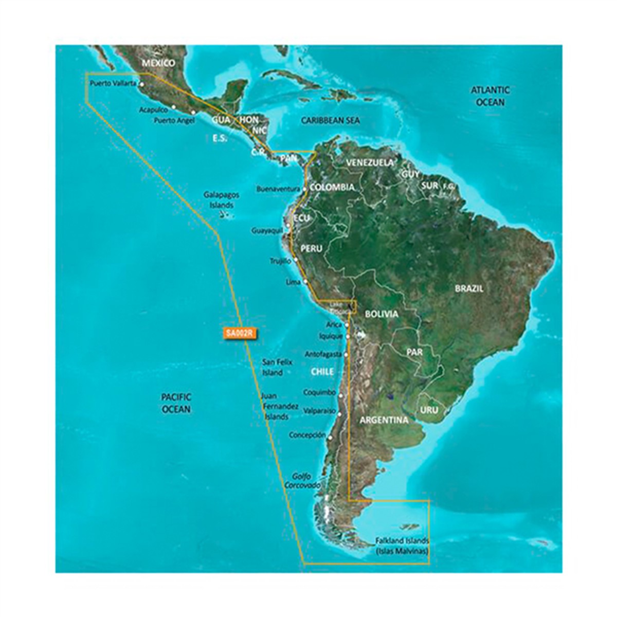 Bluechart Garmin g3 Costa Oeste de Sur America