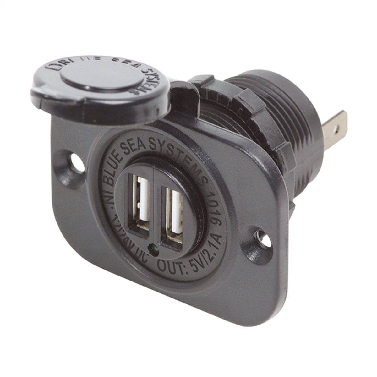 Cargador doble USB Blue Sea 2.1A de 12/24 V