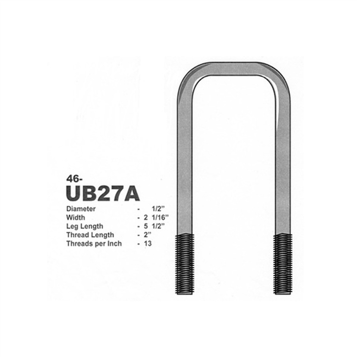 U Bolts Trailer Panama East Cuadrado Galvanizado - 46-UB27AG