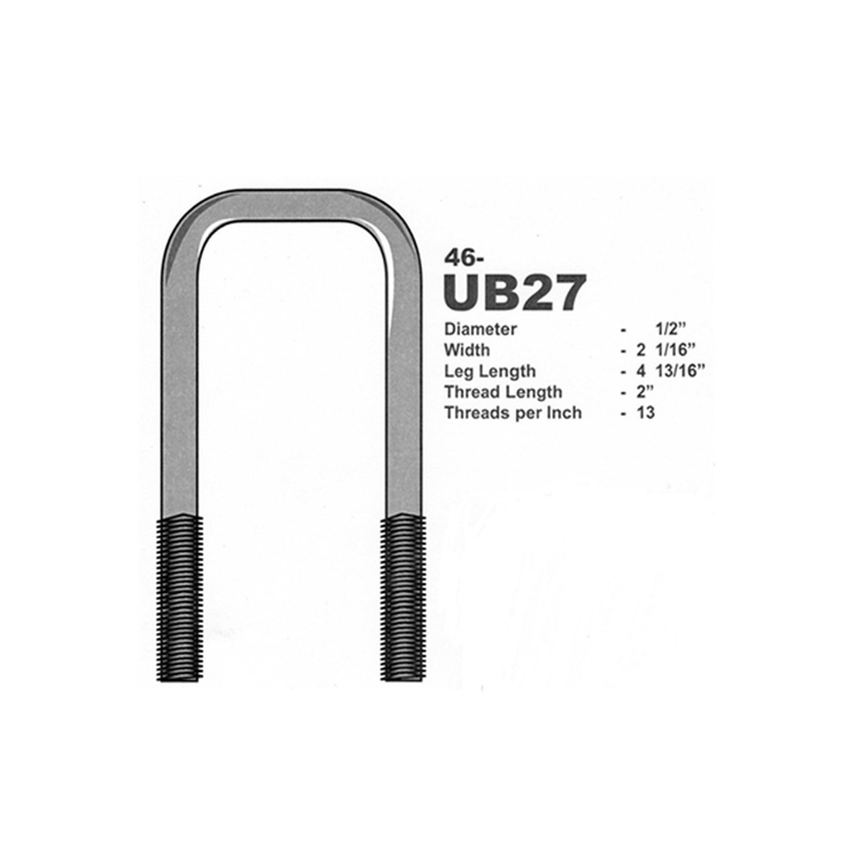 U Bolts Trailer Panama East Cuadrado Galvanizado - 46-UB27G