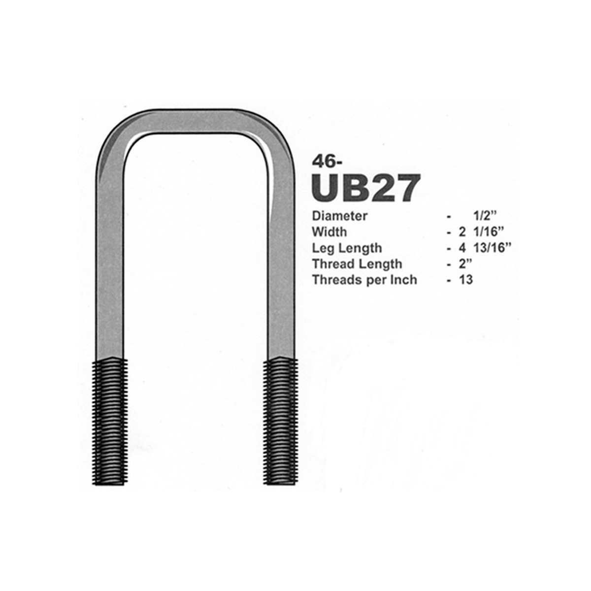 U Bolts Trailer Panama East Cuadrado Stainless Steel - 46-UB27SS
