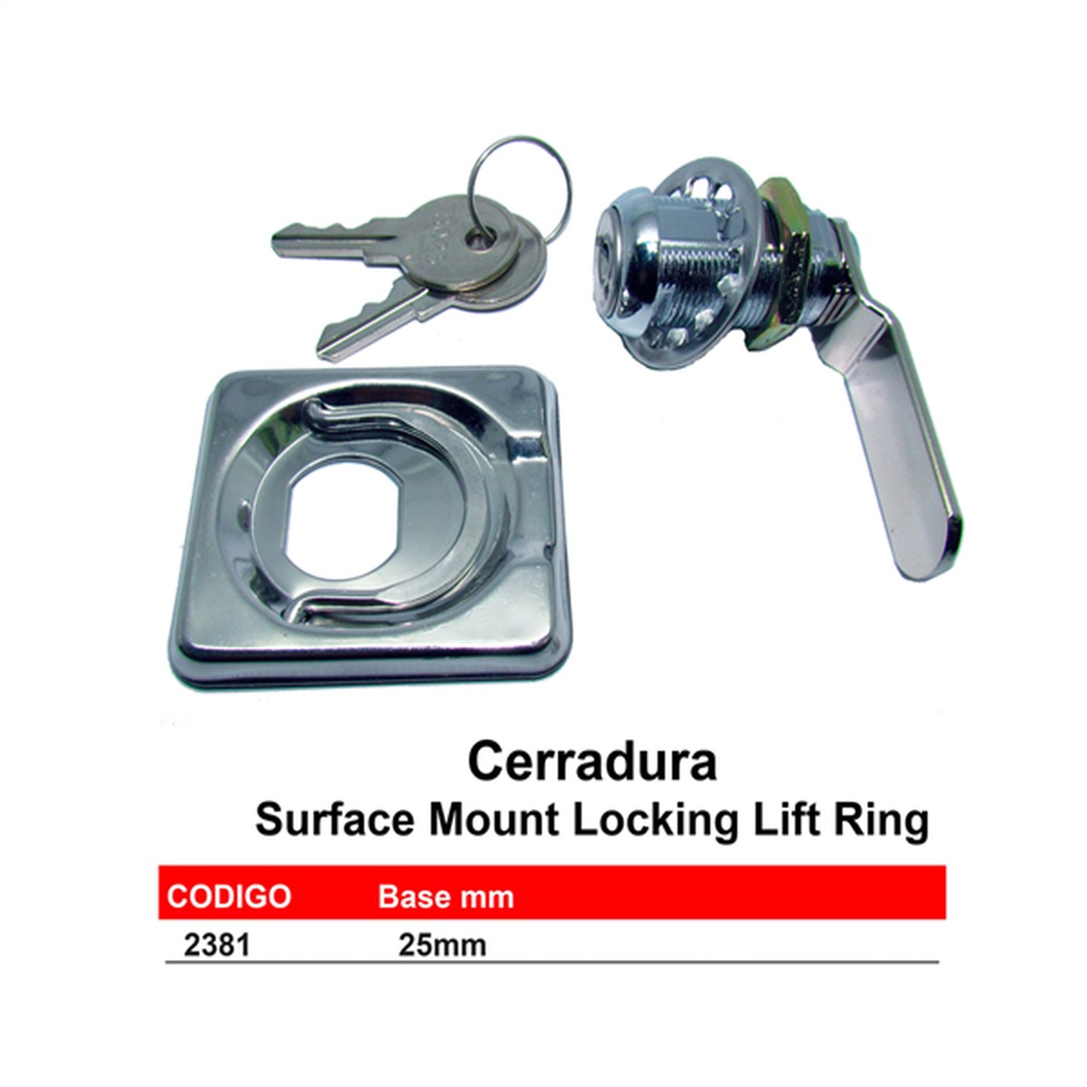 Cerradura Panama East Surface Mount locking Lift Ring