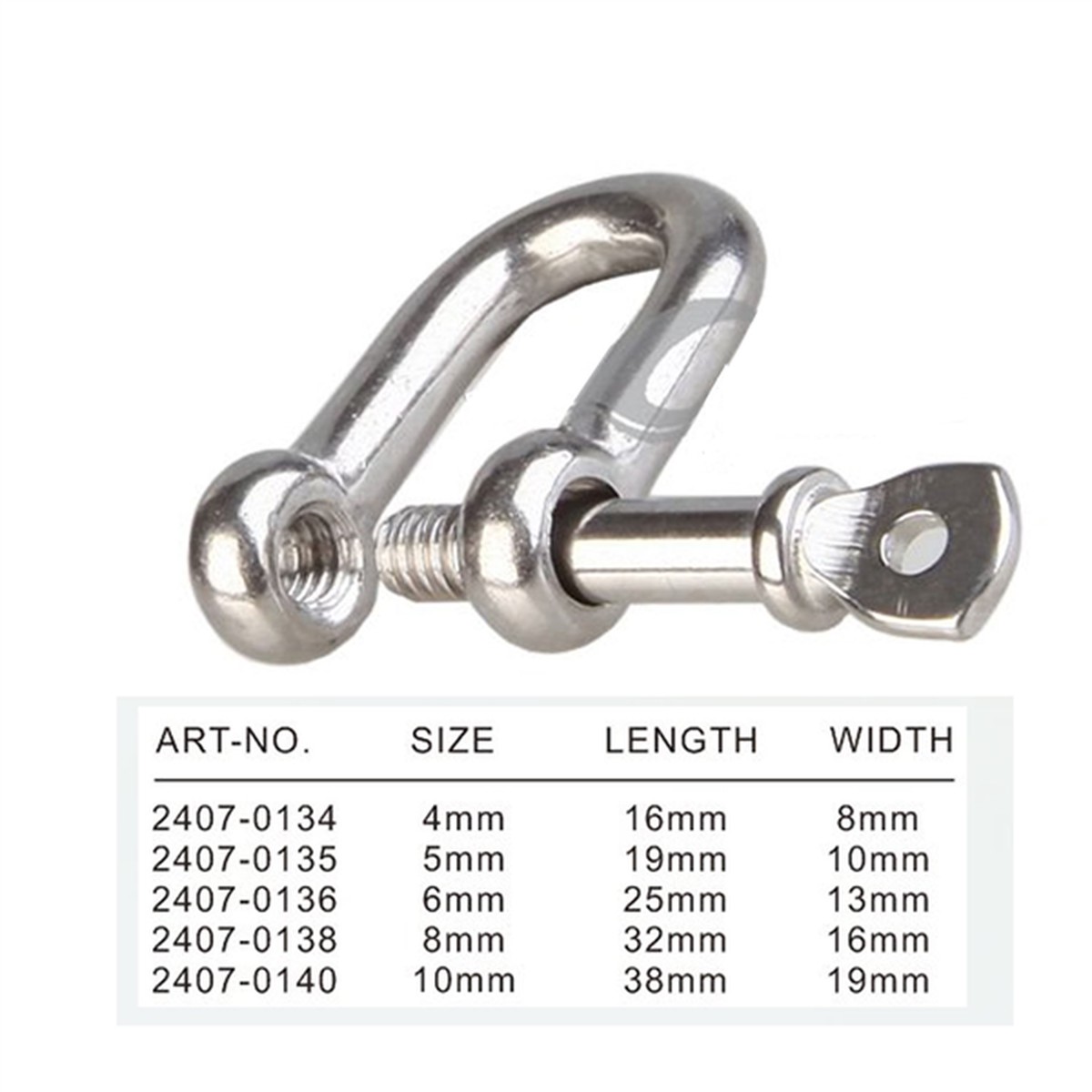 Grillete CIM D AISI316 Pin Rosca