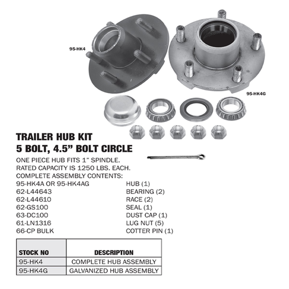 Hub Trailer Panama East 5 Pernos 1"