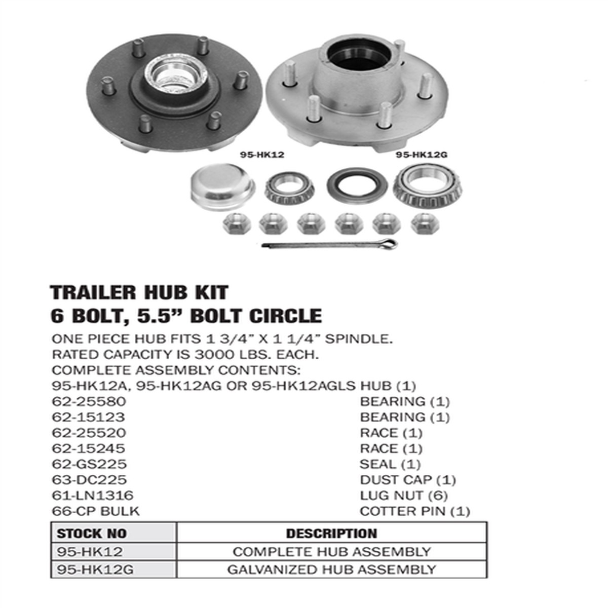Hub Trailer Panama East 6 Pernos 1-3/4" X 1-1/4"