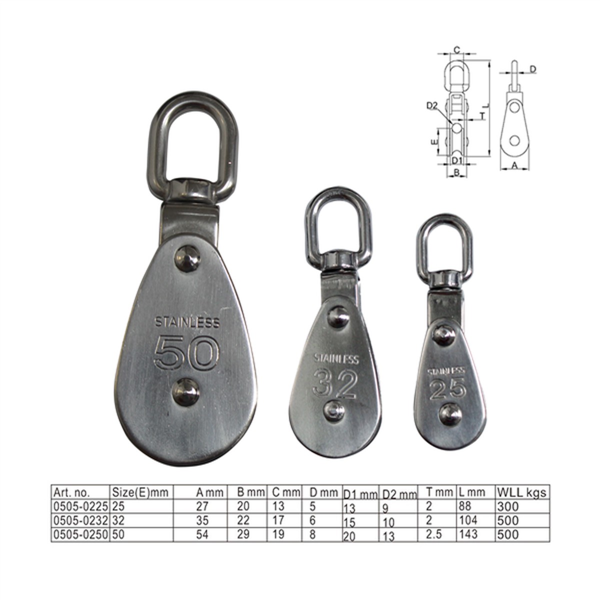 Polea Single Swivel Panama East | 316