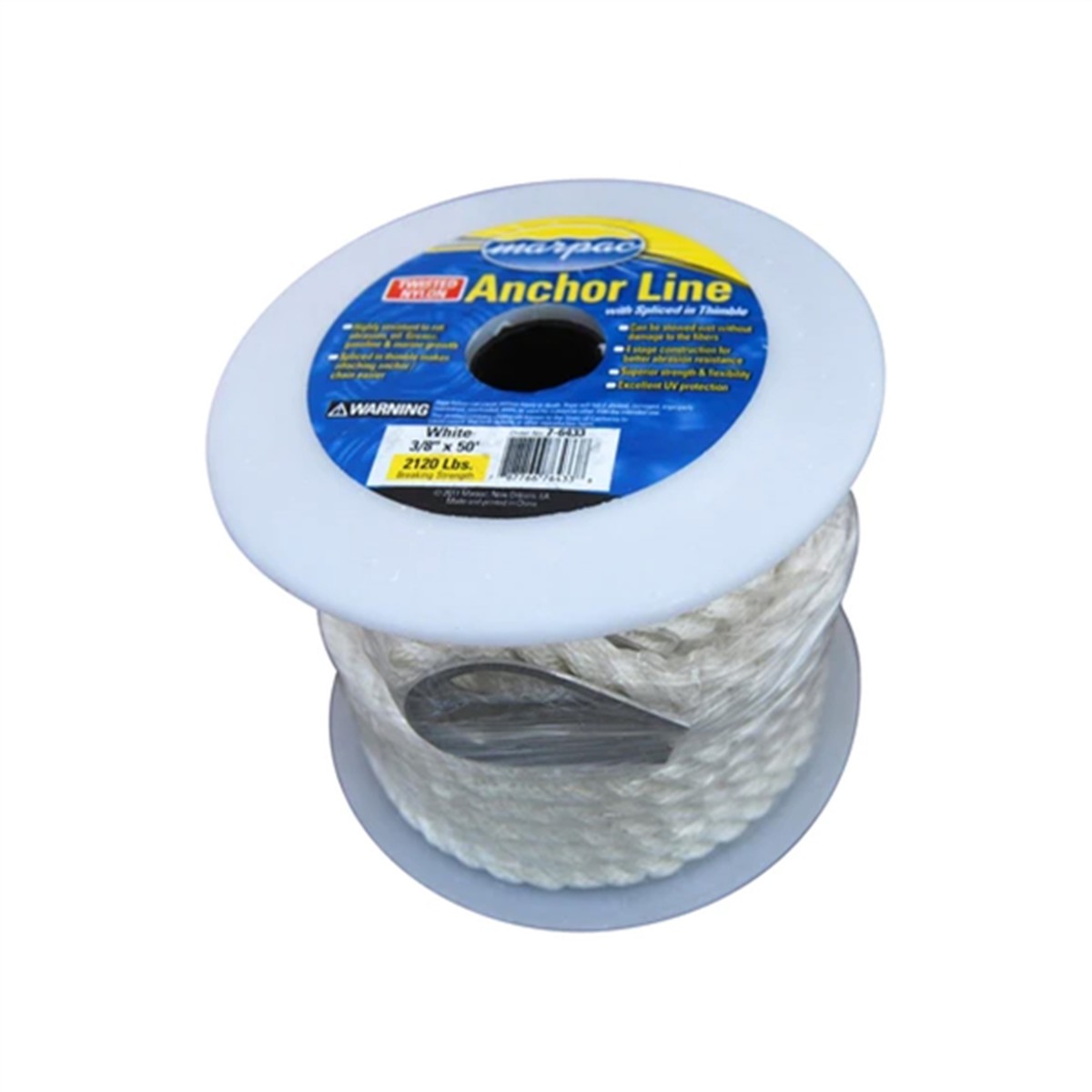 Marpac Twisted Nylon Anchor Line Rope 3/8''100'