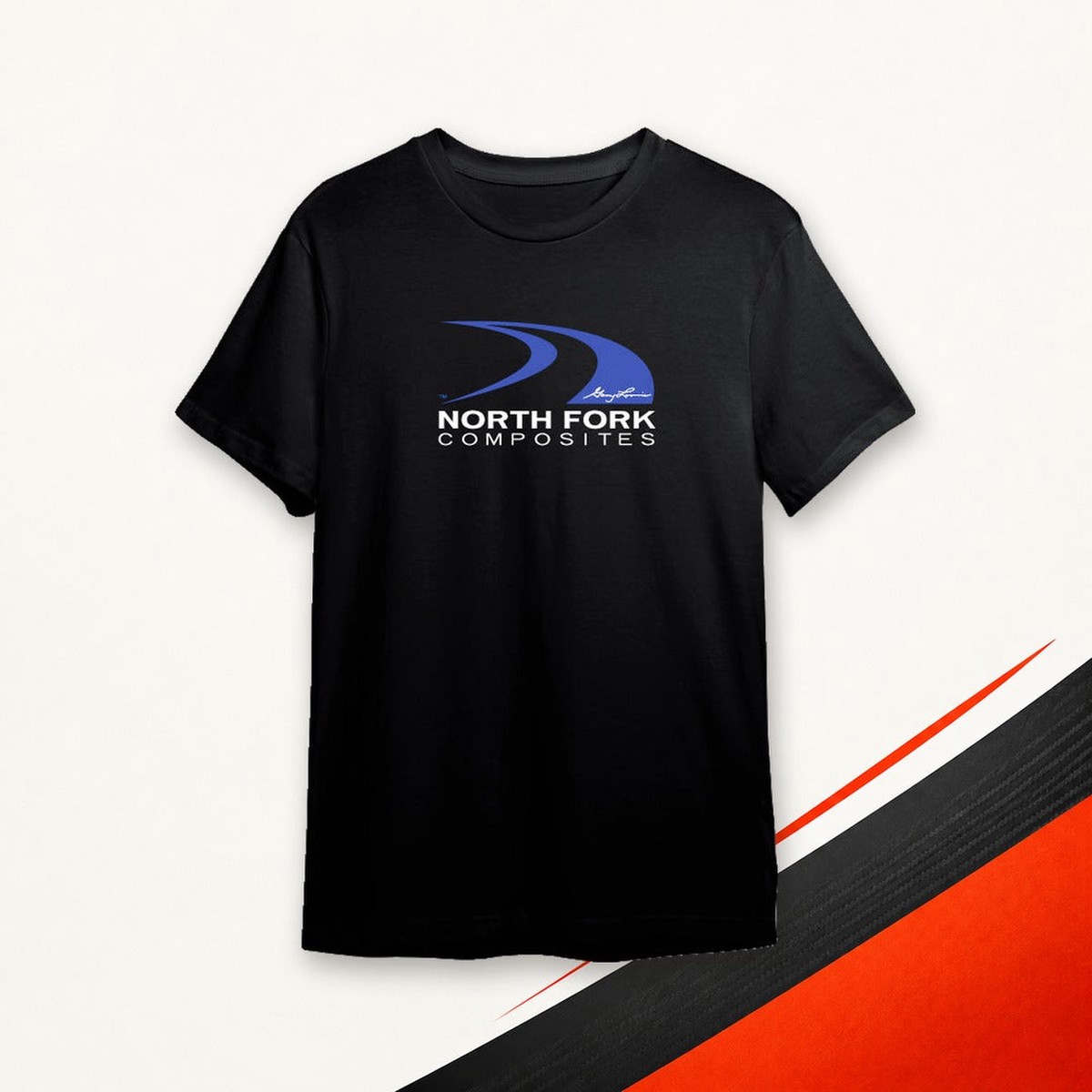 North Fork Composites crew neck T-shirt, Gary Loomis signature