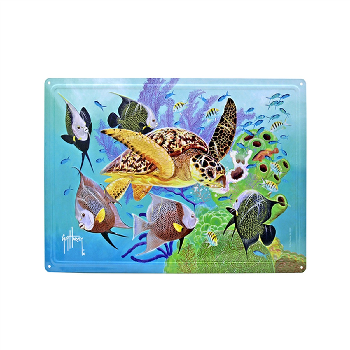 Adorno Guy Harvey Hawksbill Turtle y Fish